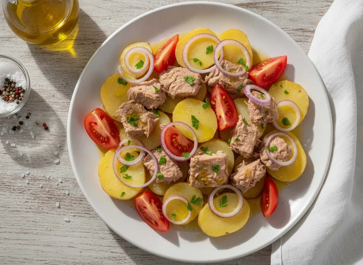 Salada de Atum com Batata e Tomate photo