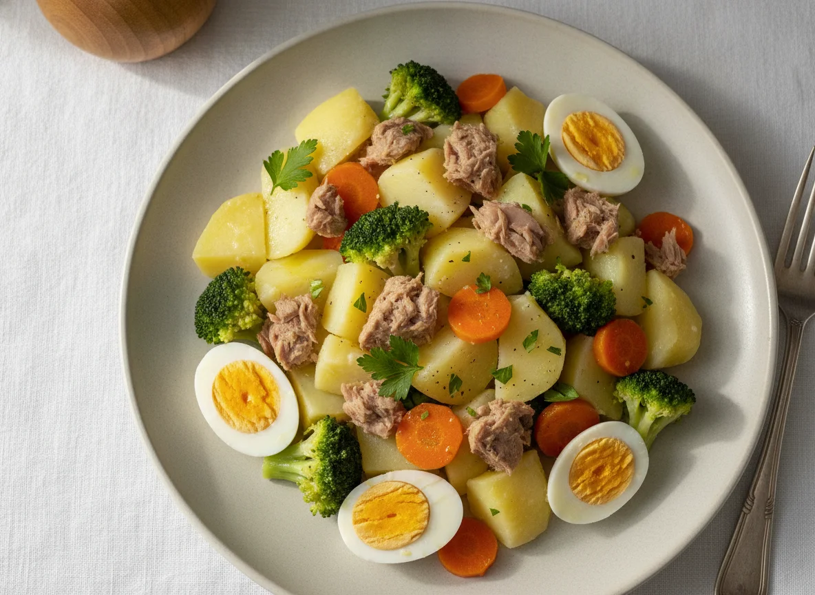 Salada de Atum com Batata, Ovo e Brócolos photo