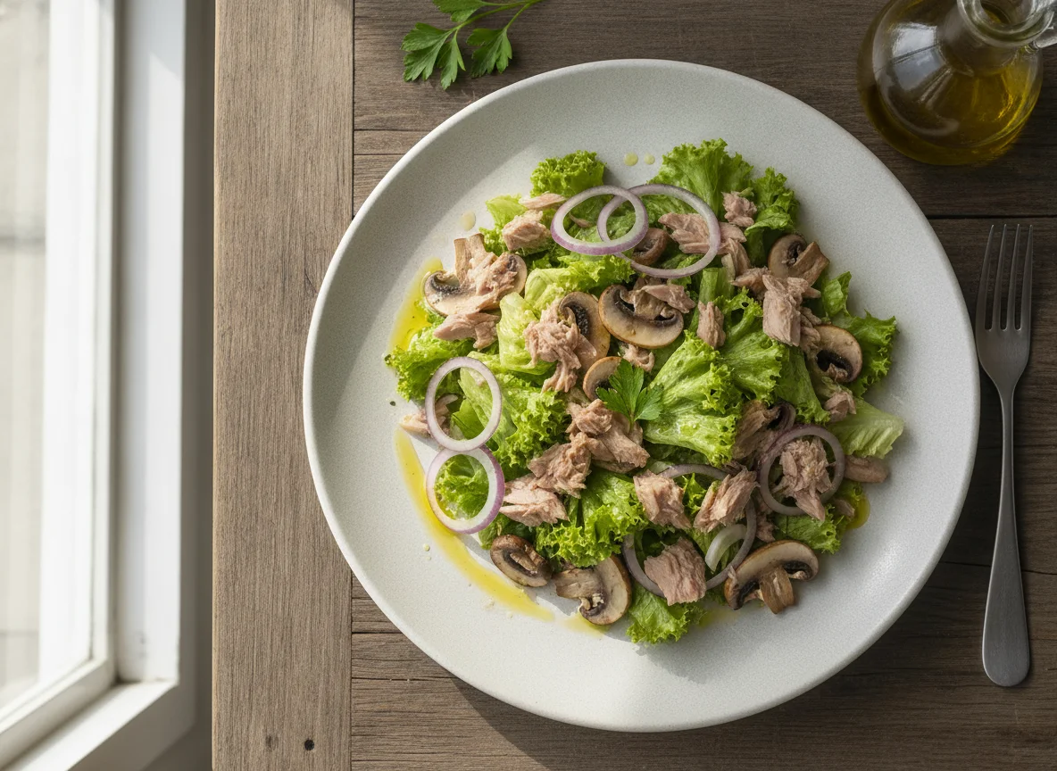 Salada de Atum com Champignon e Alface photo