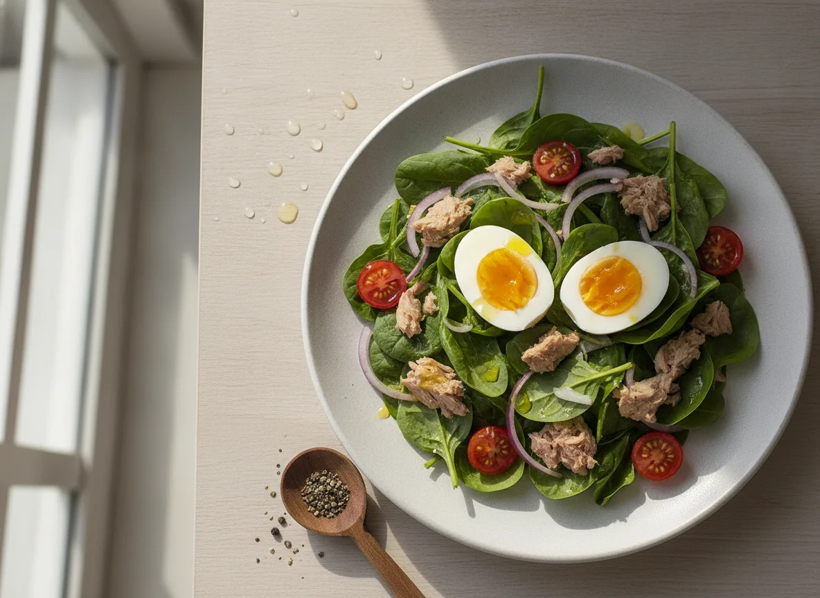 Salada de Atum com Espinafres e Ovo photo