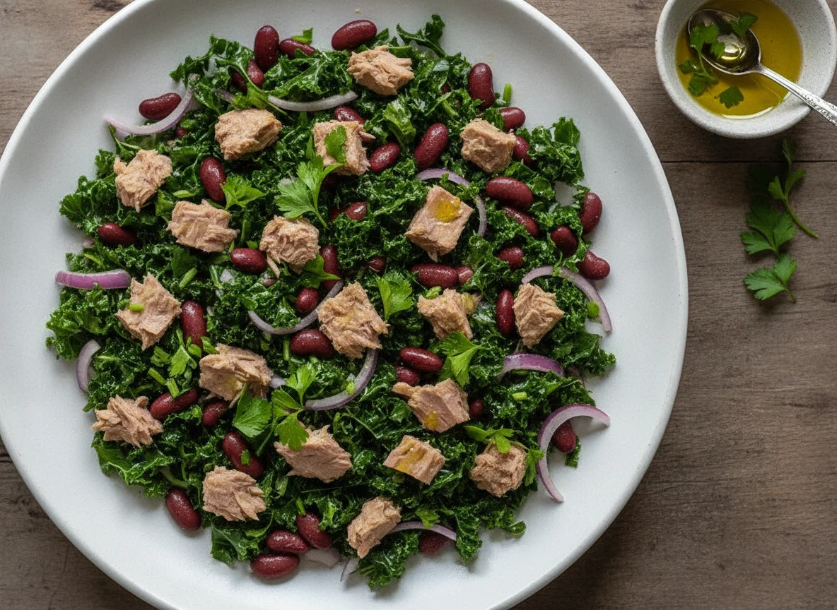 Salada de Atum com Feijão e Couve photo
