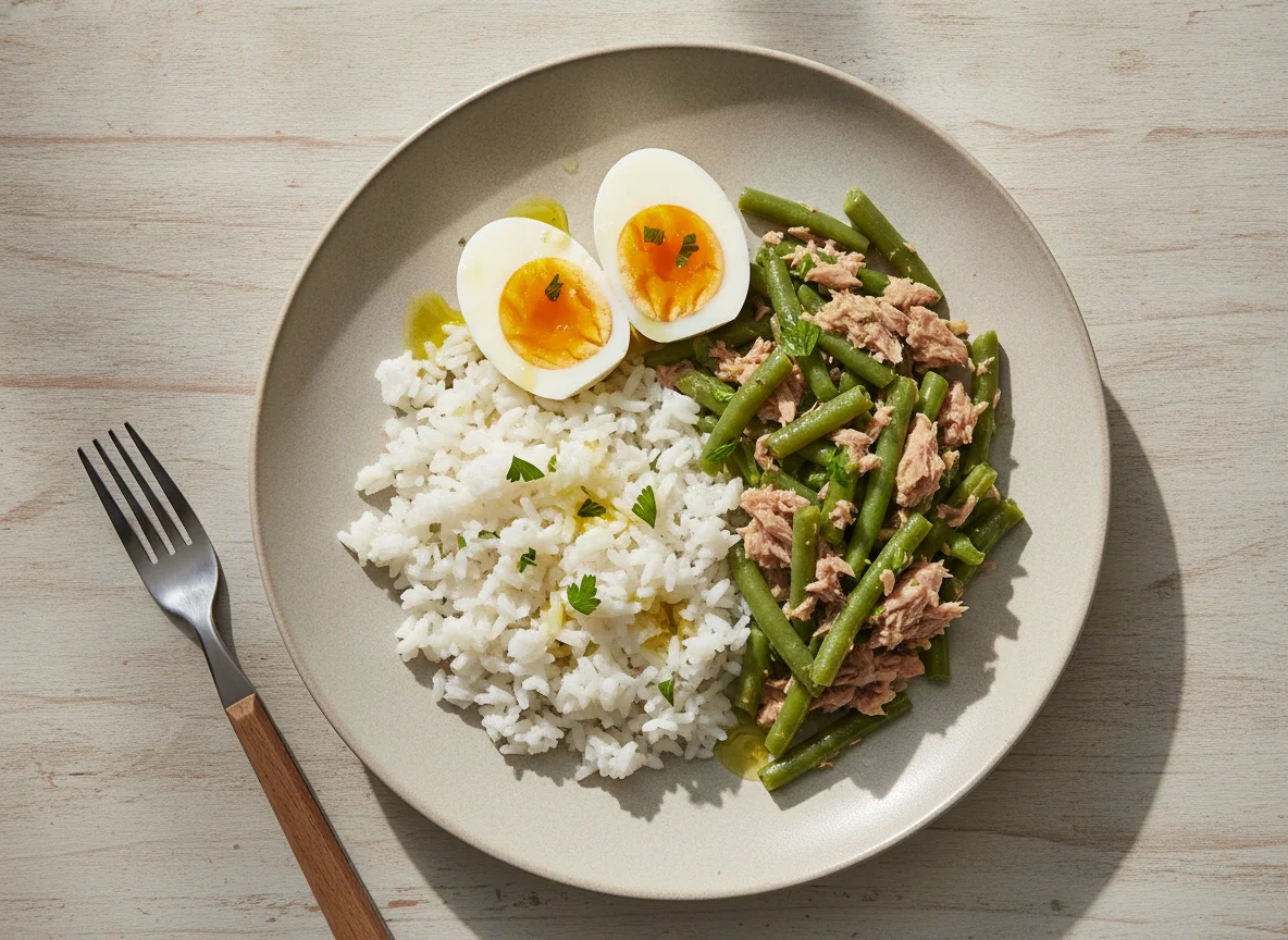 Salada de Atum com Feijão Verde e Ovo photo