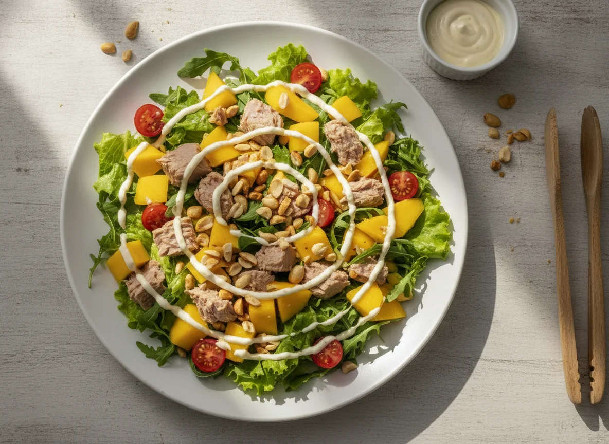 Salada de Atum com Manga e Folhas photo