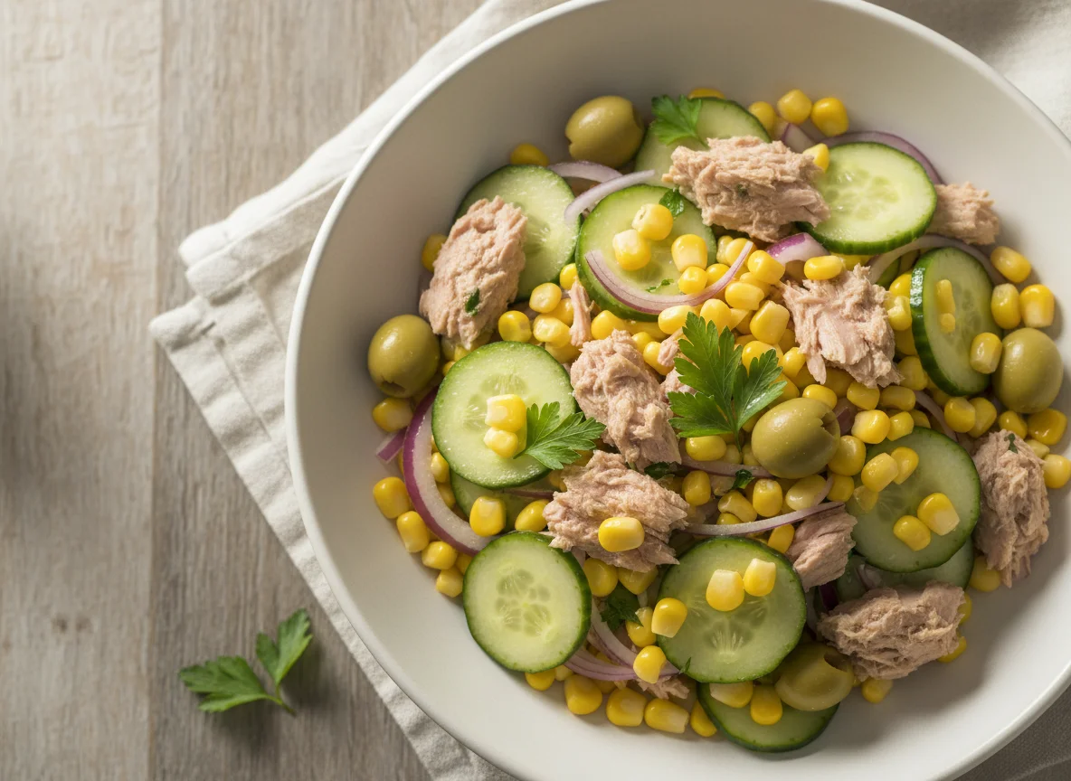 Salada de Atum com Milho e Pepino photo