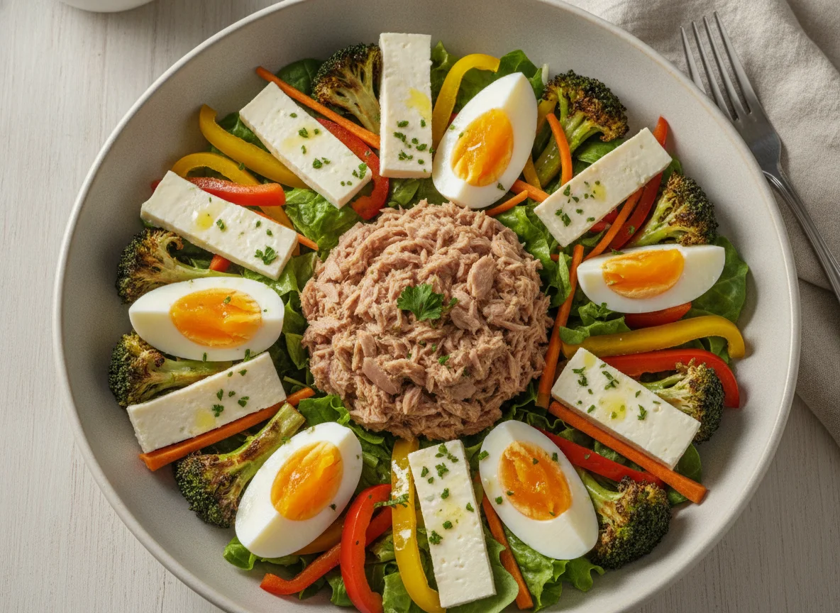 Salada de Atum com Ovo Cozido e Vegetais photo