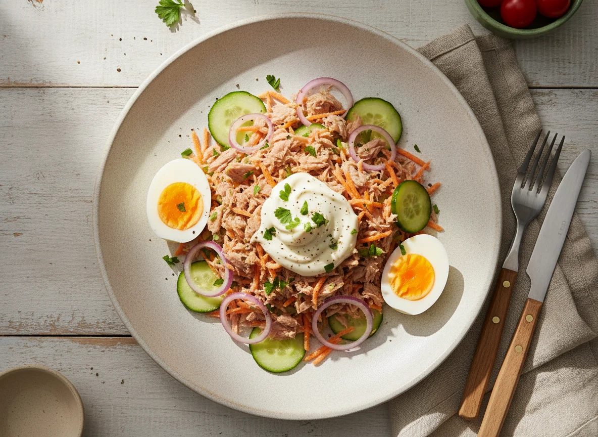 Salada de Atum com Ovo e Legumes photo