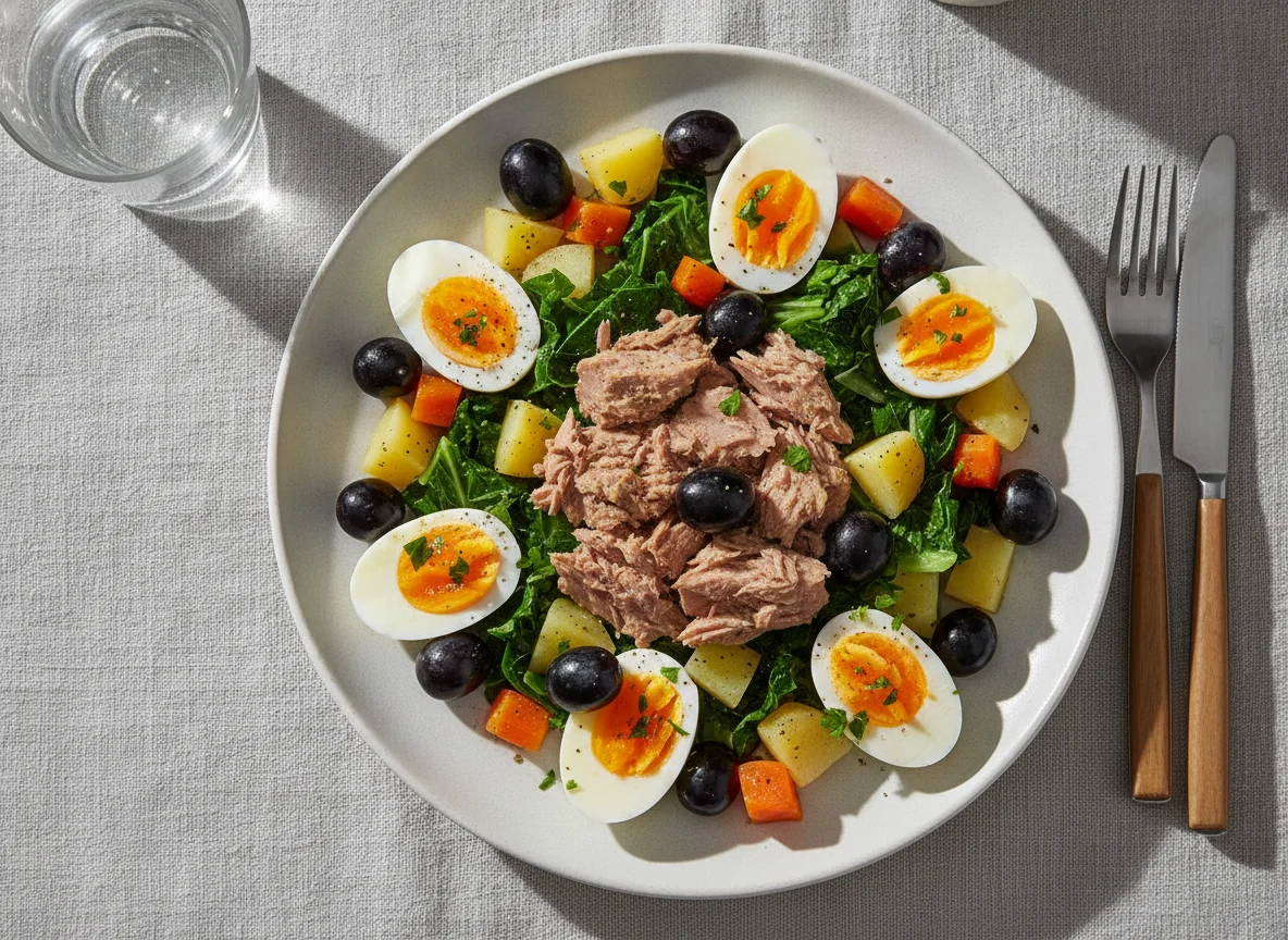 Salada de Atum com Ovo e Uvas photo