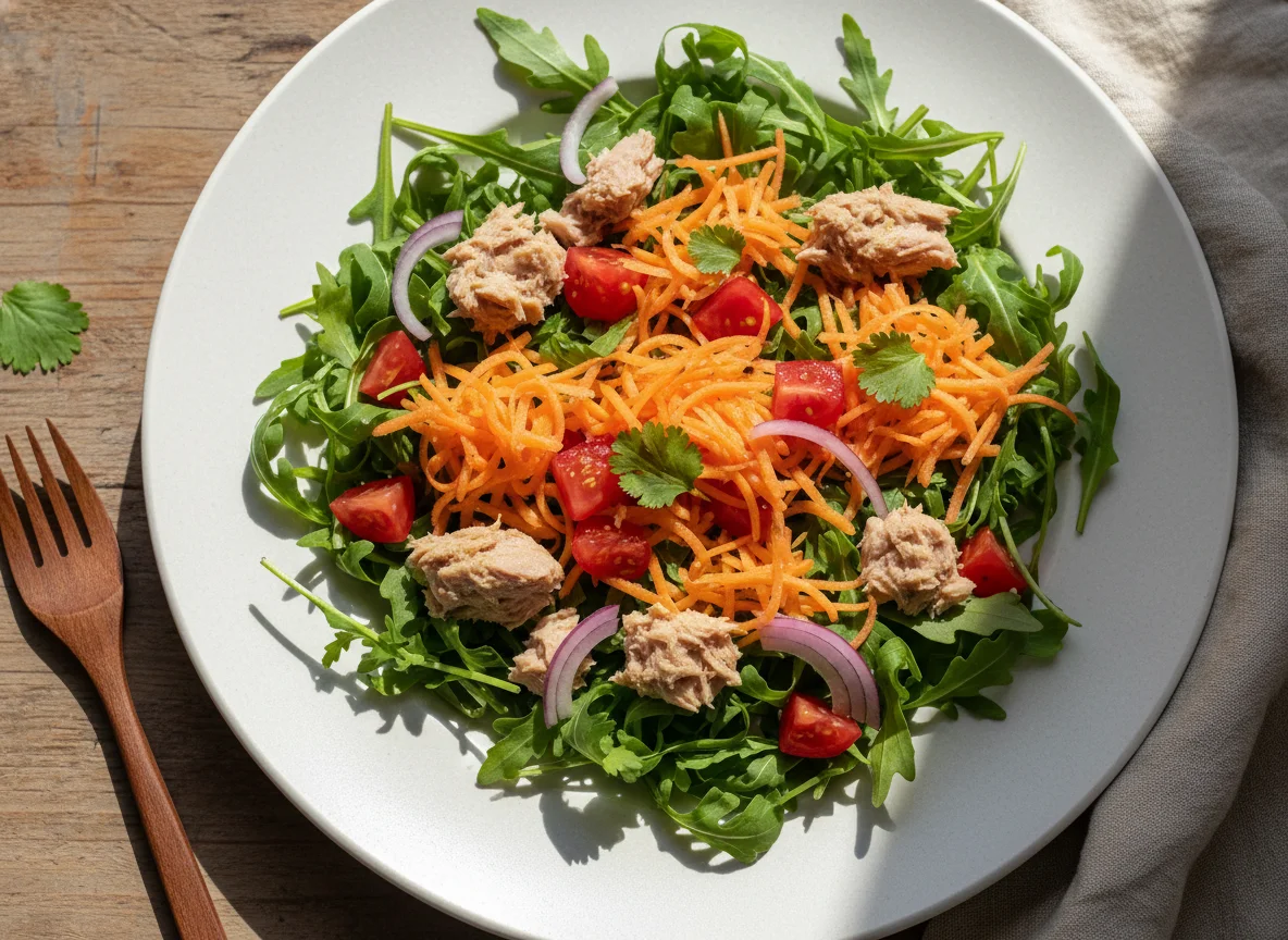 Salada de Atum com Rúcula e Cenoura photo