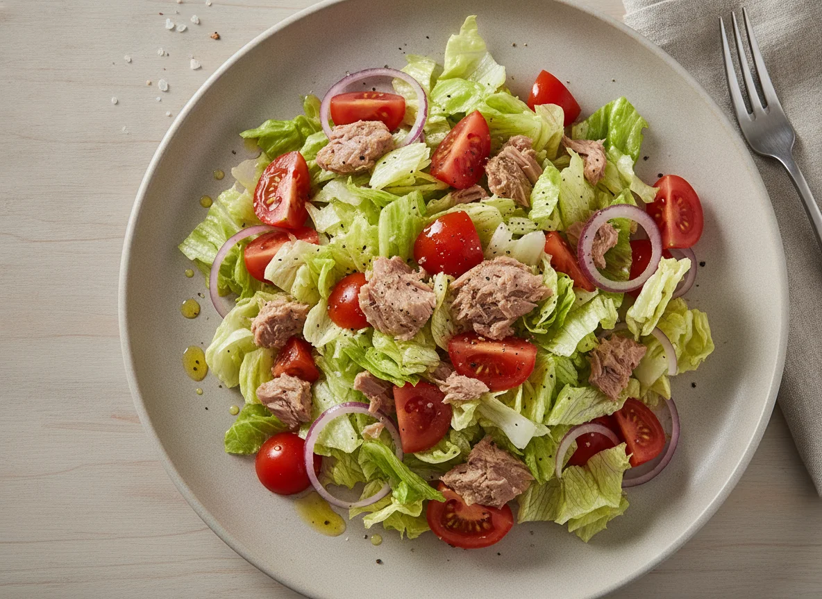 Salada de Atum com Tomate e Alface photo