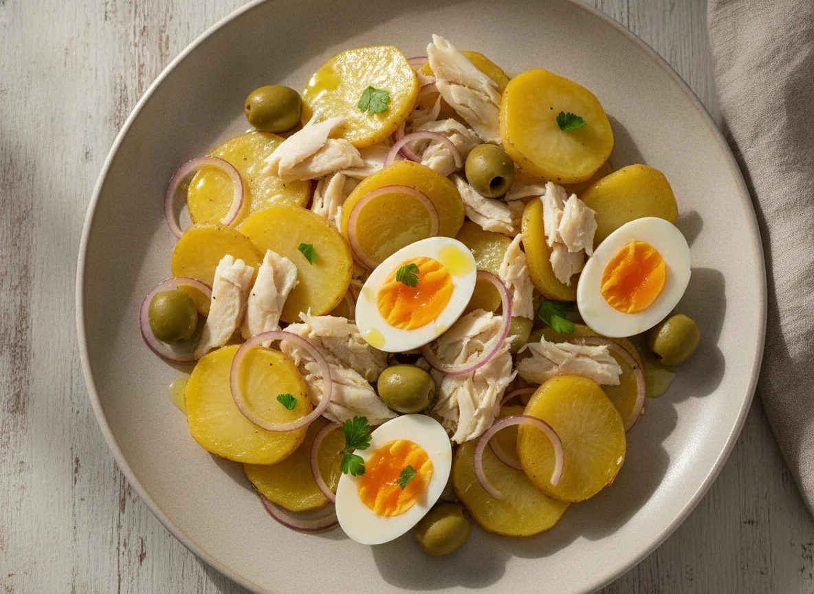 Salada de Bacalhau com Batatas e Ovo photo