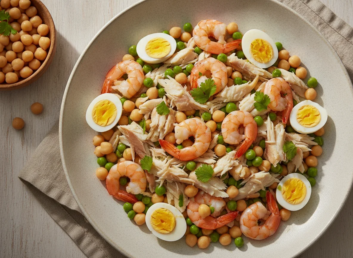 Salada de Bacalhau com Grão e Camarão photo
