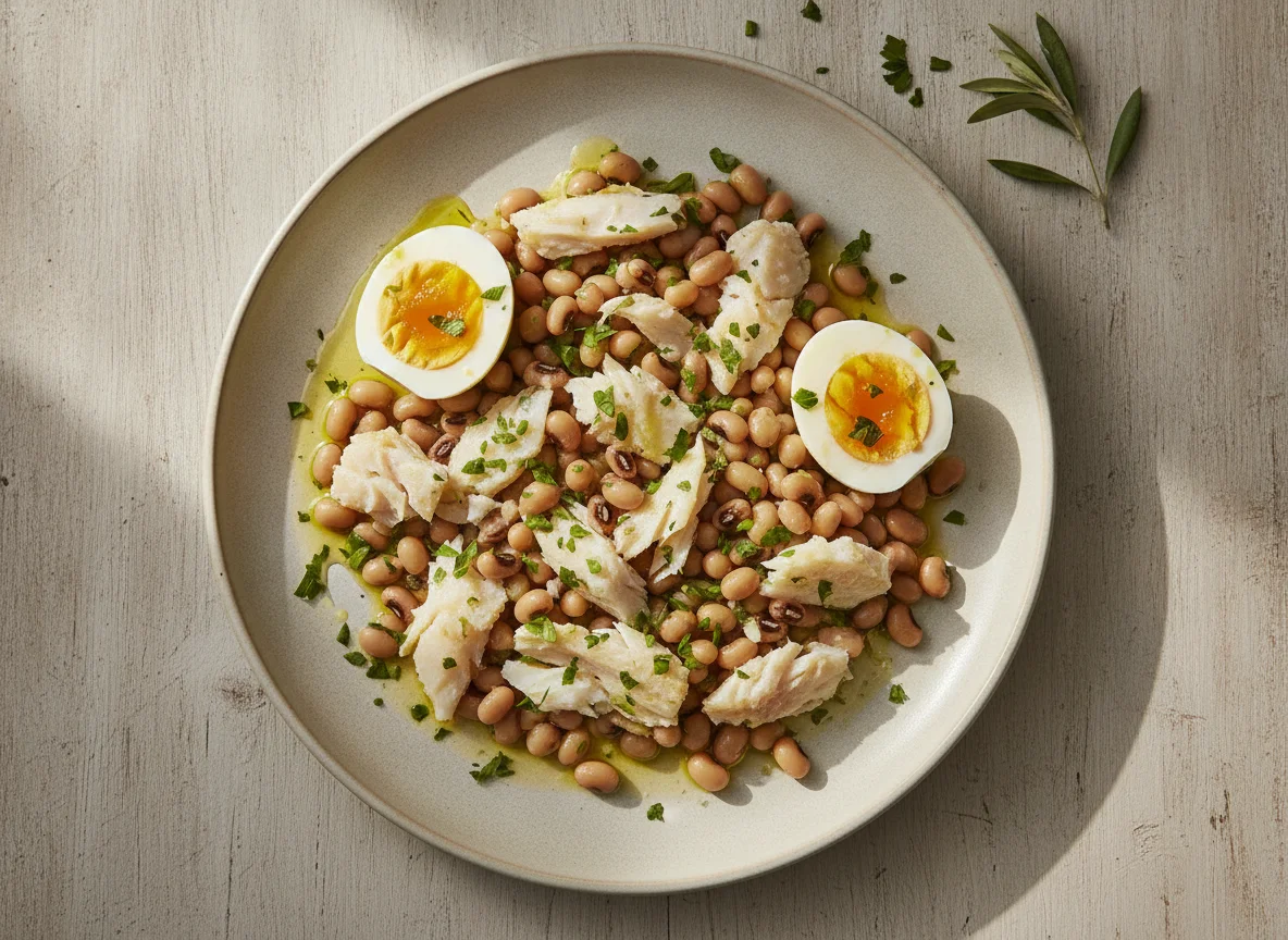 Salada de Bacalhau com Grão e Ovo photo