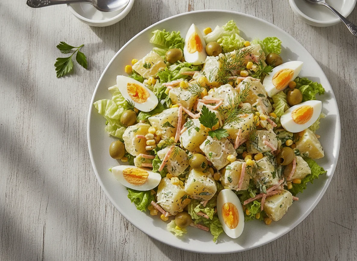 Salada de Batata com Alface e Legumes photo
