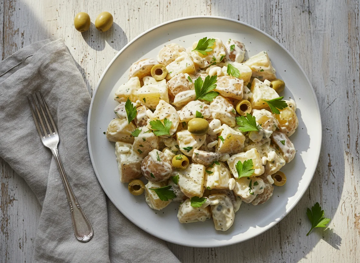 Salada de Batata com Maionese e Azeitonas photo