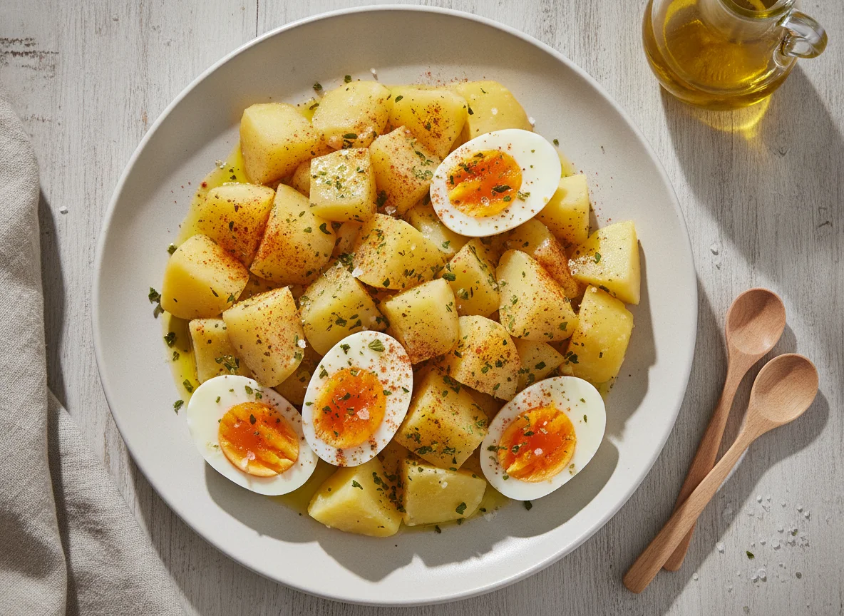 Salada de batata com ovos cozidos photo