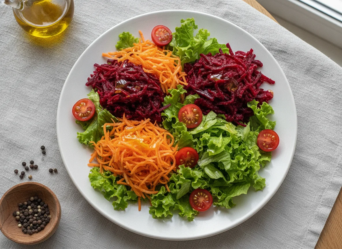 Salada de Beterraba, Cenoura e Alface photo