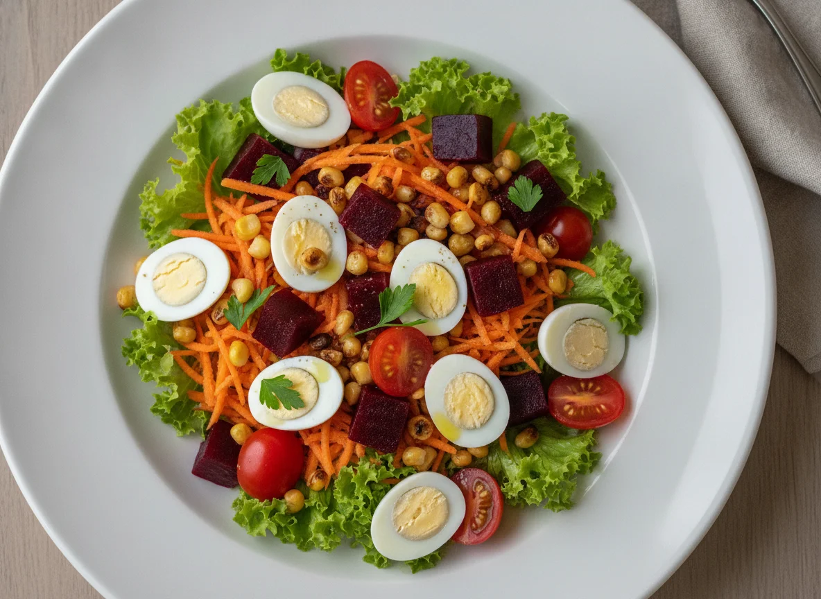 Salada de Beterraba, Cenoura e Ovos de Codorna photo