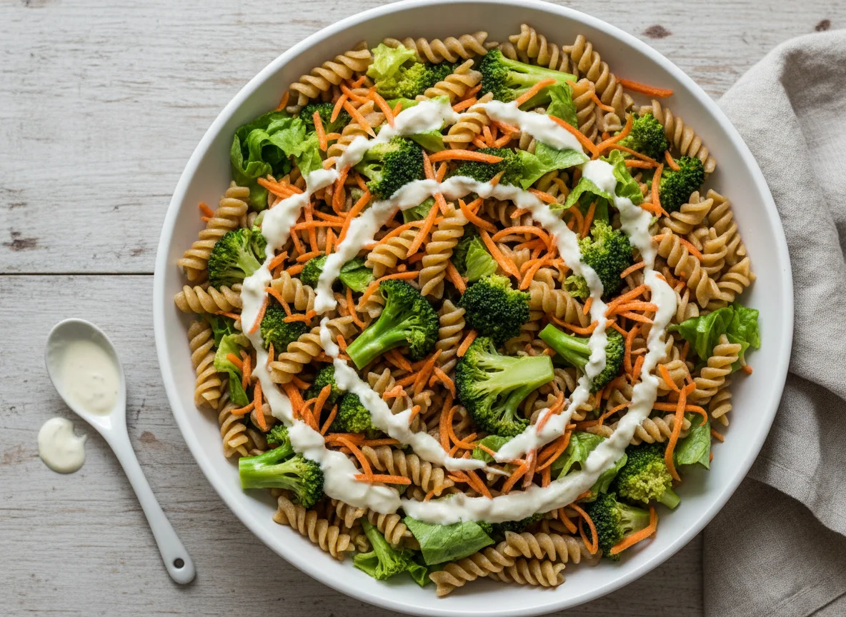 Salada de brócolis e massa integral photo
