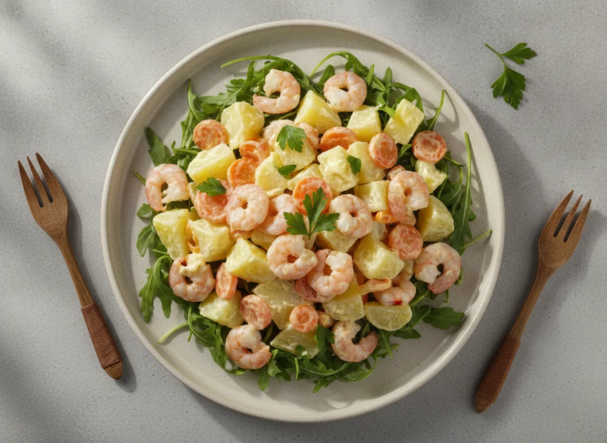 Salada de Camarão com Batata e Cenoura photo