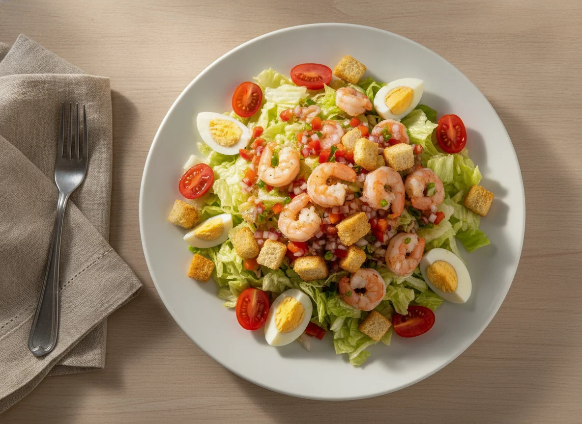 Salada de Camarão com Croutons photo