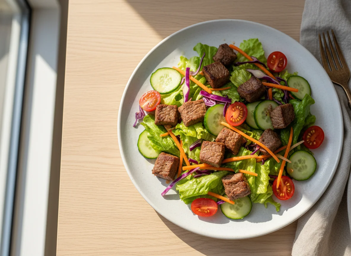 Salada de carne com legumes photo