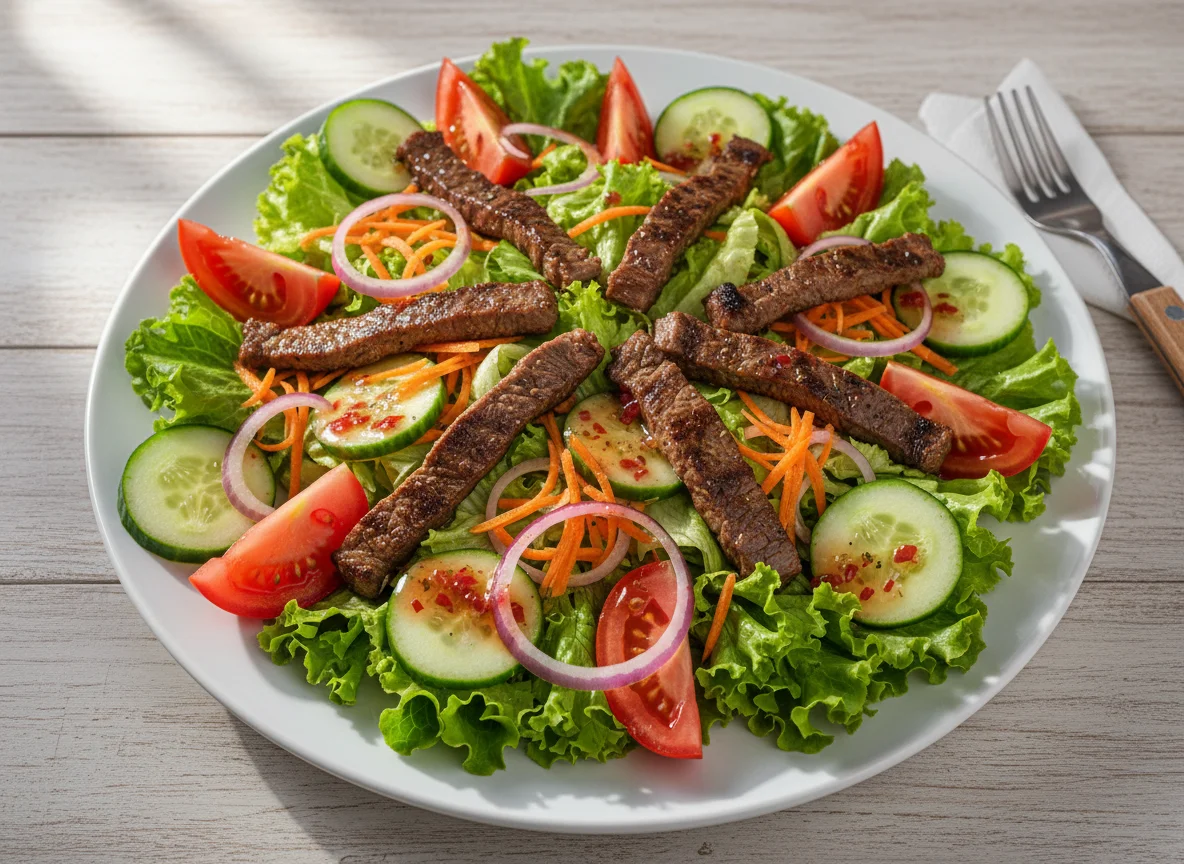 Salada de carne e vegetais photo