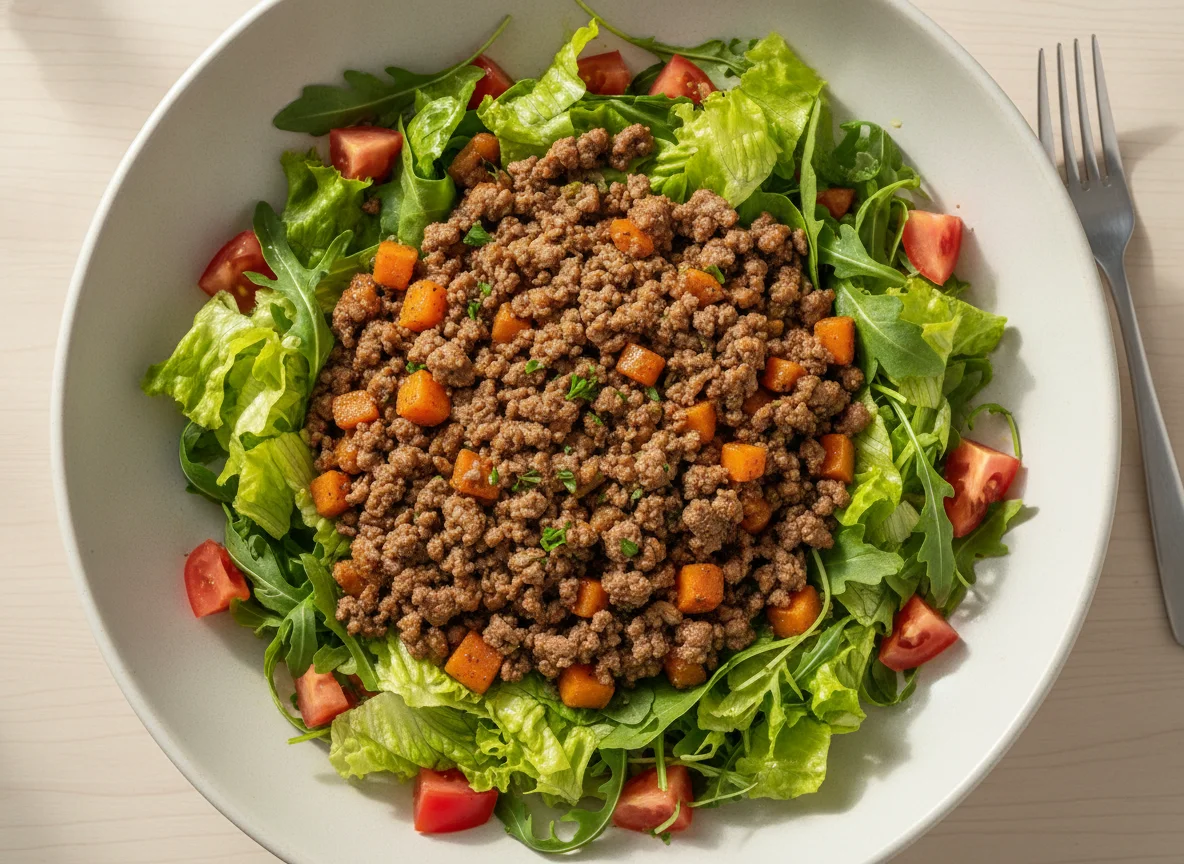 Salada de Carne Moída com Legumes photo