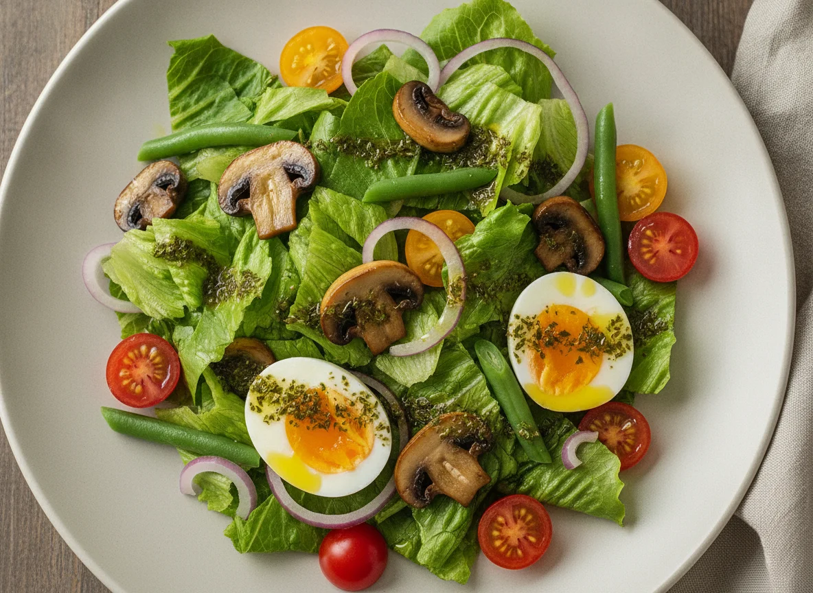 Salada de Cogumelos e Ovo photo