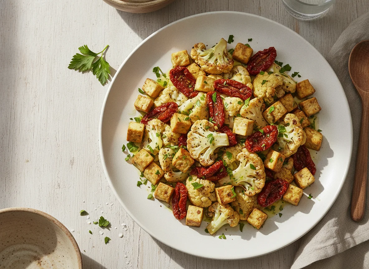 Salada de Couve-Flor com Tofu e Tomate Seco photo