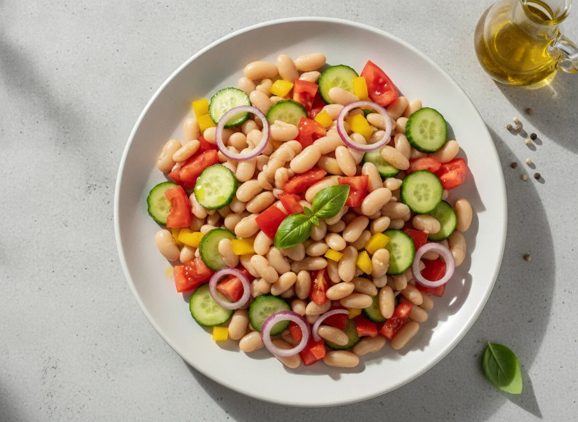 Salada de Feijão Branco com Legumes photo
