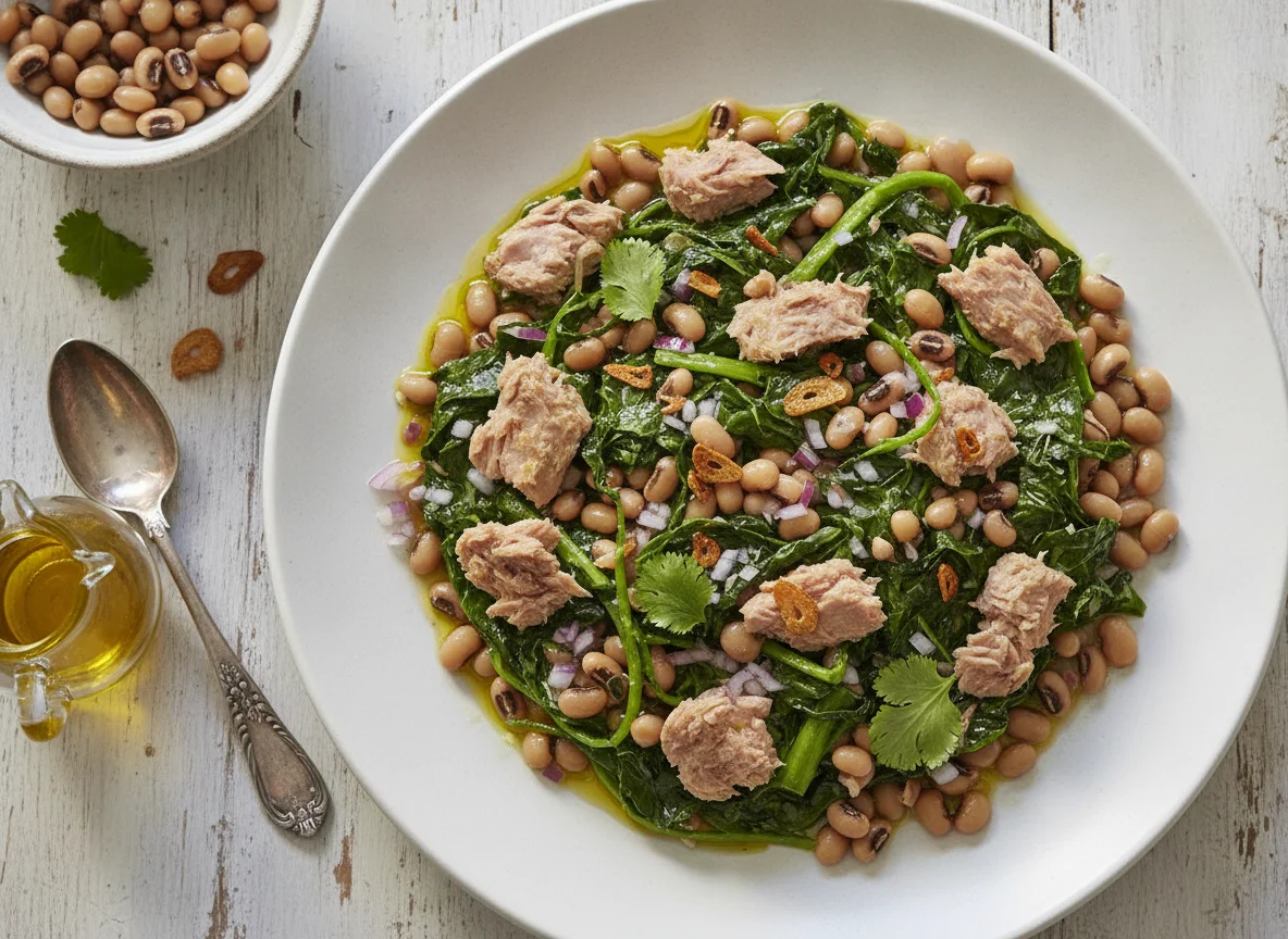 Salada de Feijão Frade com Atum e Couve photo