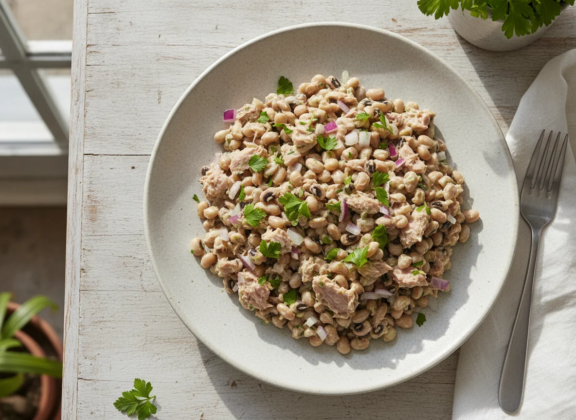 Salada de Feijão Frade com Atum photo