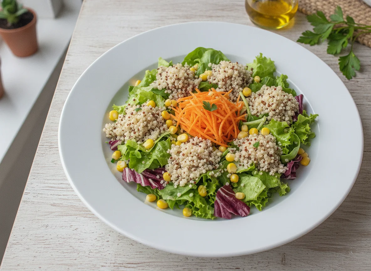 Salada de Folhas com Quinoa e Milho photo
