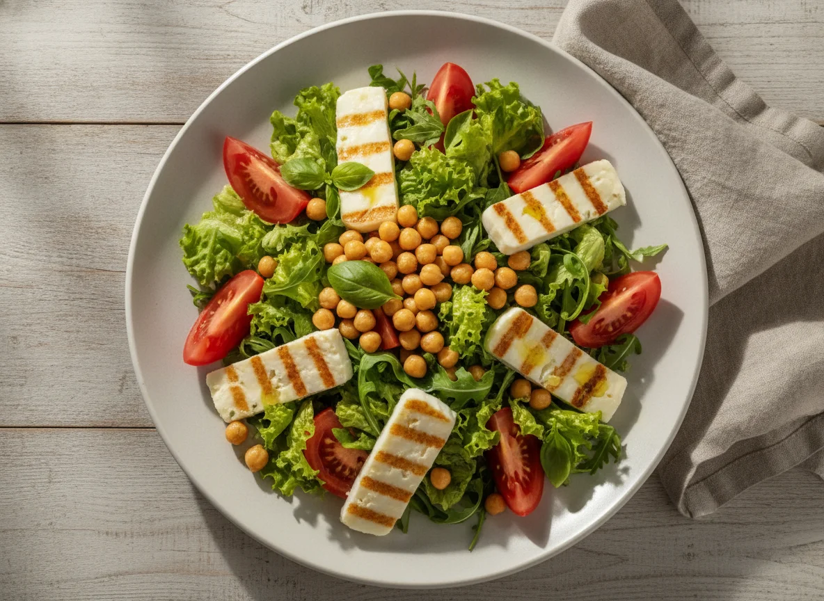 Salada de Folhas com Tomate e Queijo photo