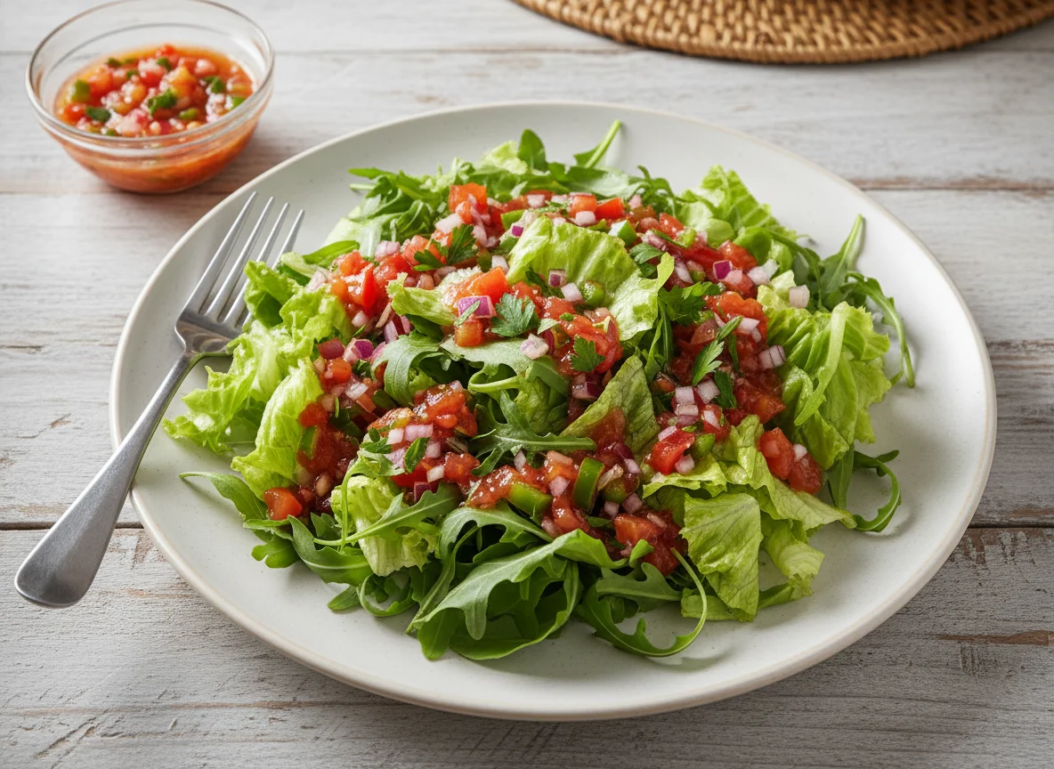 Salada de folhas verdes photo