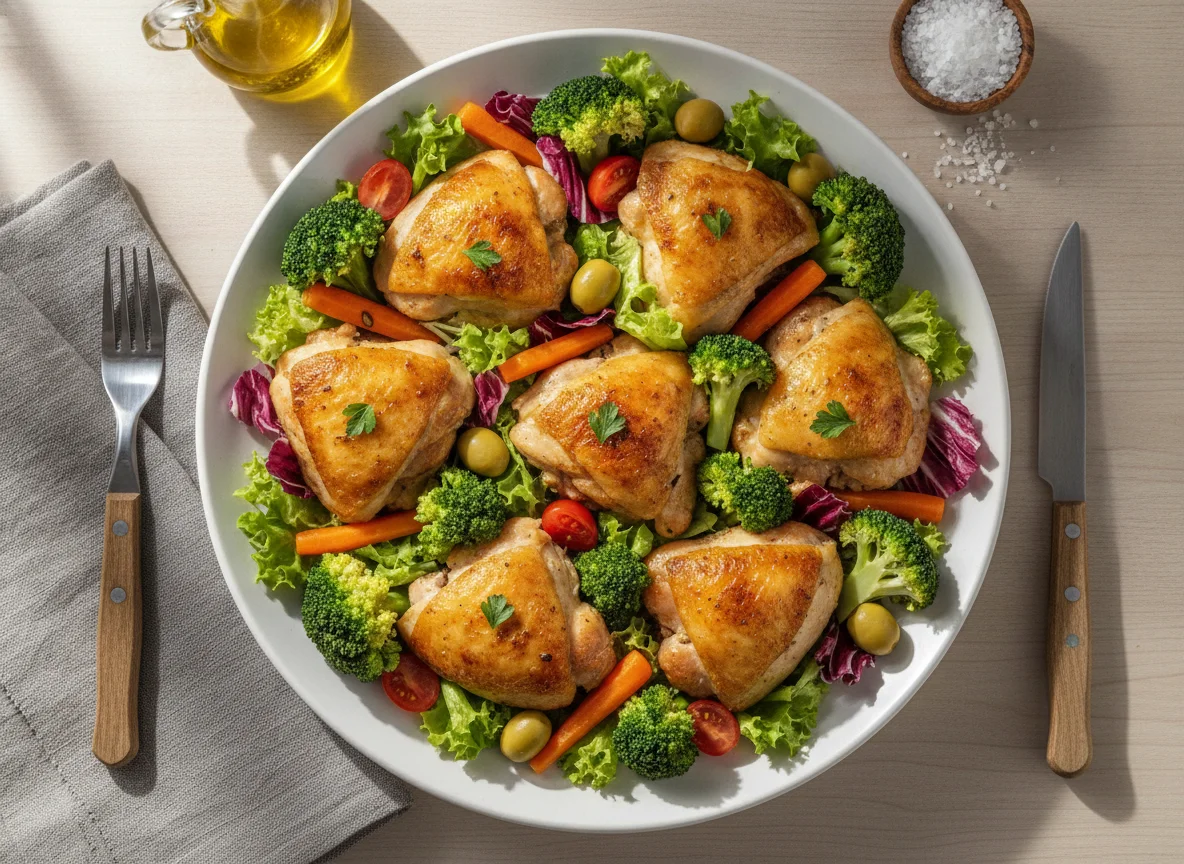 Salada de Frango Assado com Brócolis e Tomate photo