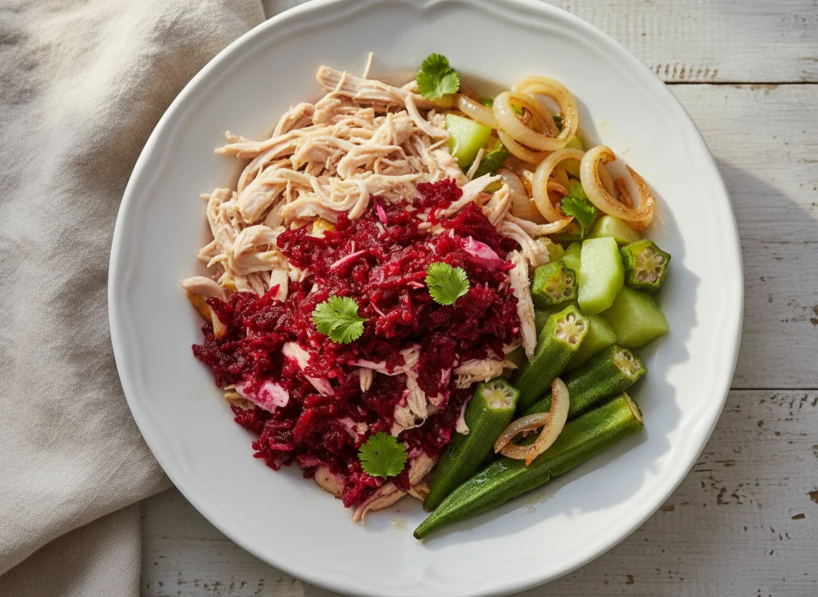 Salada de Frango com Beterraba e Legumes photo