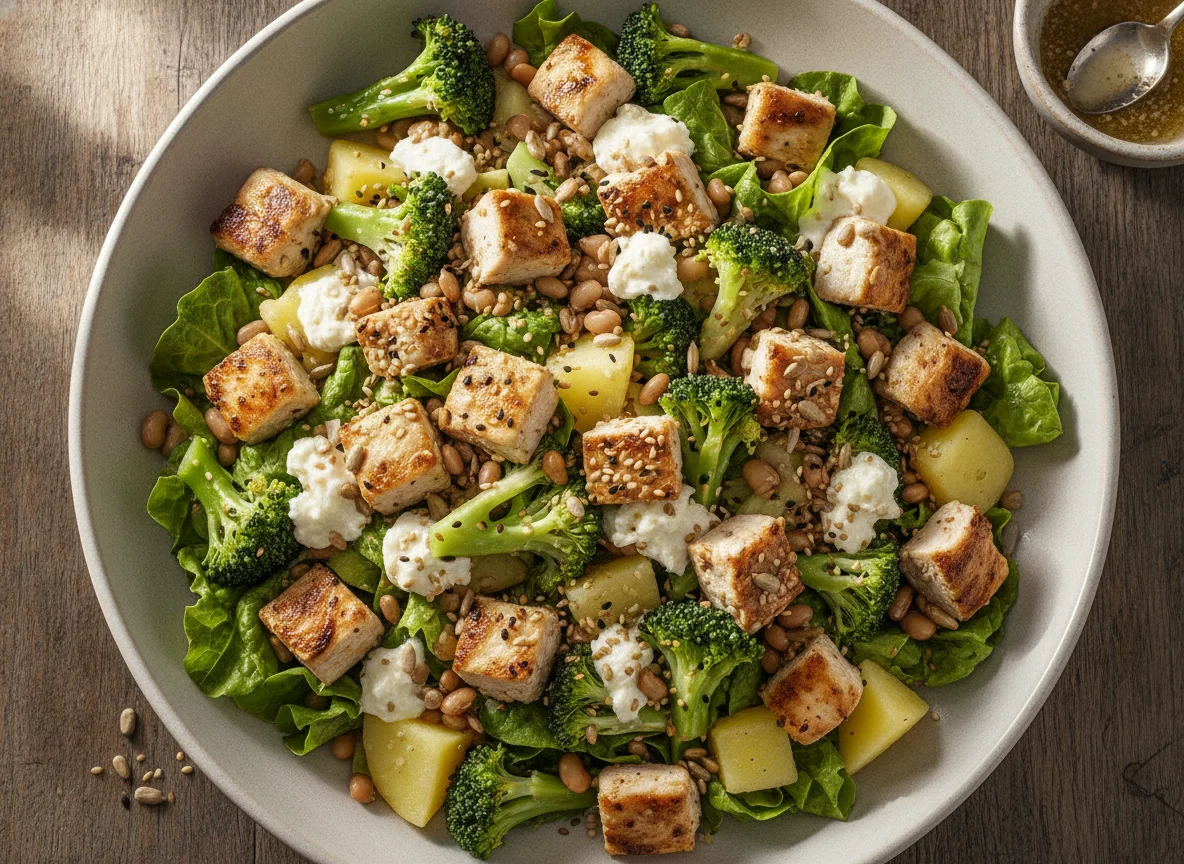 Salada de Frango com Brócolis e Sementes photo