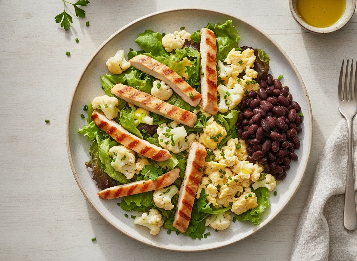Salada de Frango com Couve-Flor e Ovos photo