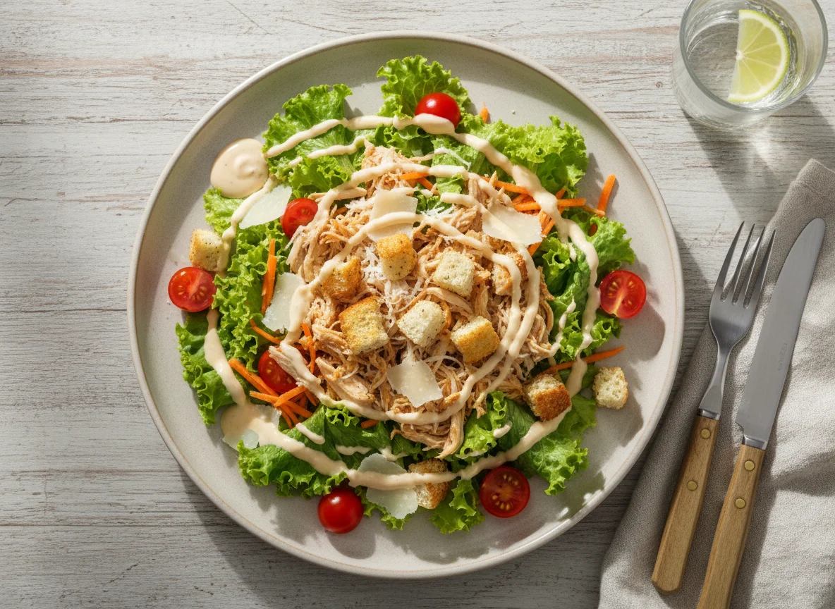 Salada de Frango com Croutons e Molho photo