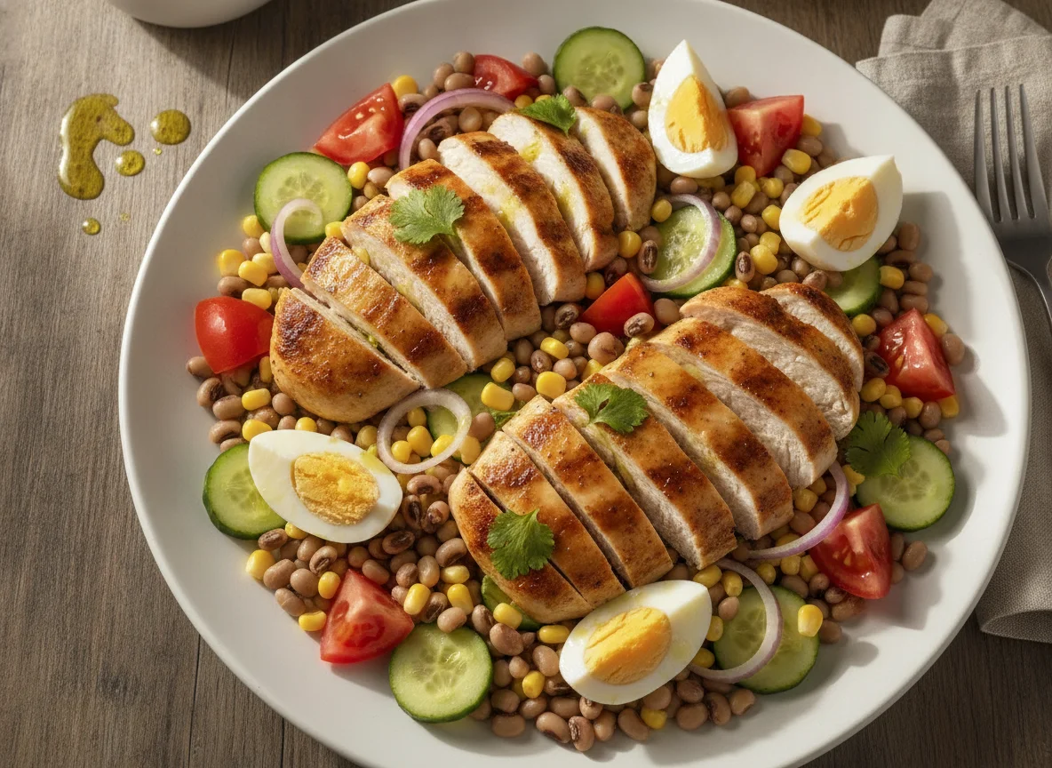 Salada de Frango com Feijão Frade e Milho photo