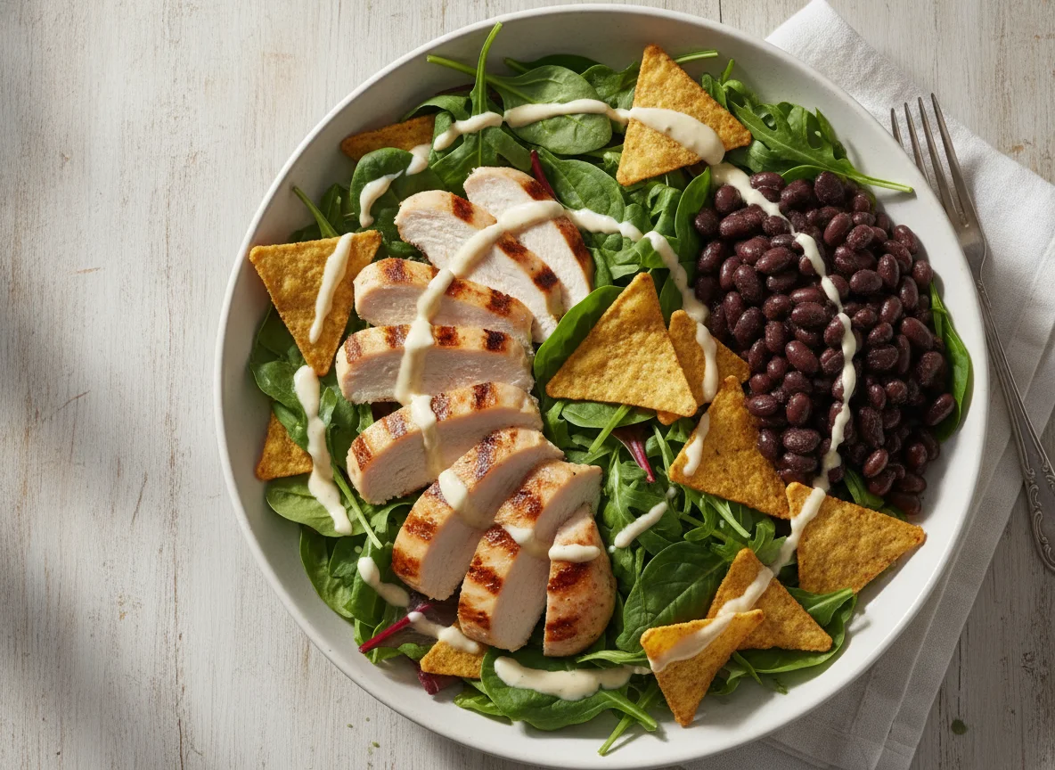 Salada de Frango com Feijão Preto e Tortilla photo