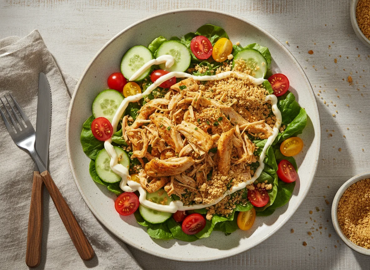 Salada de Frango com Legumes e Farofa photo