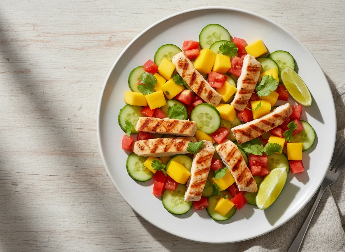 Salada de frango com manga photo