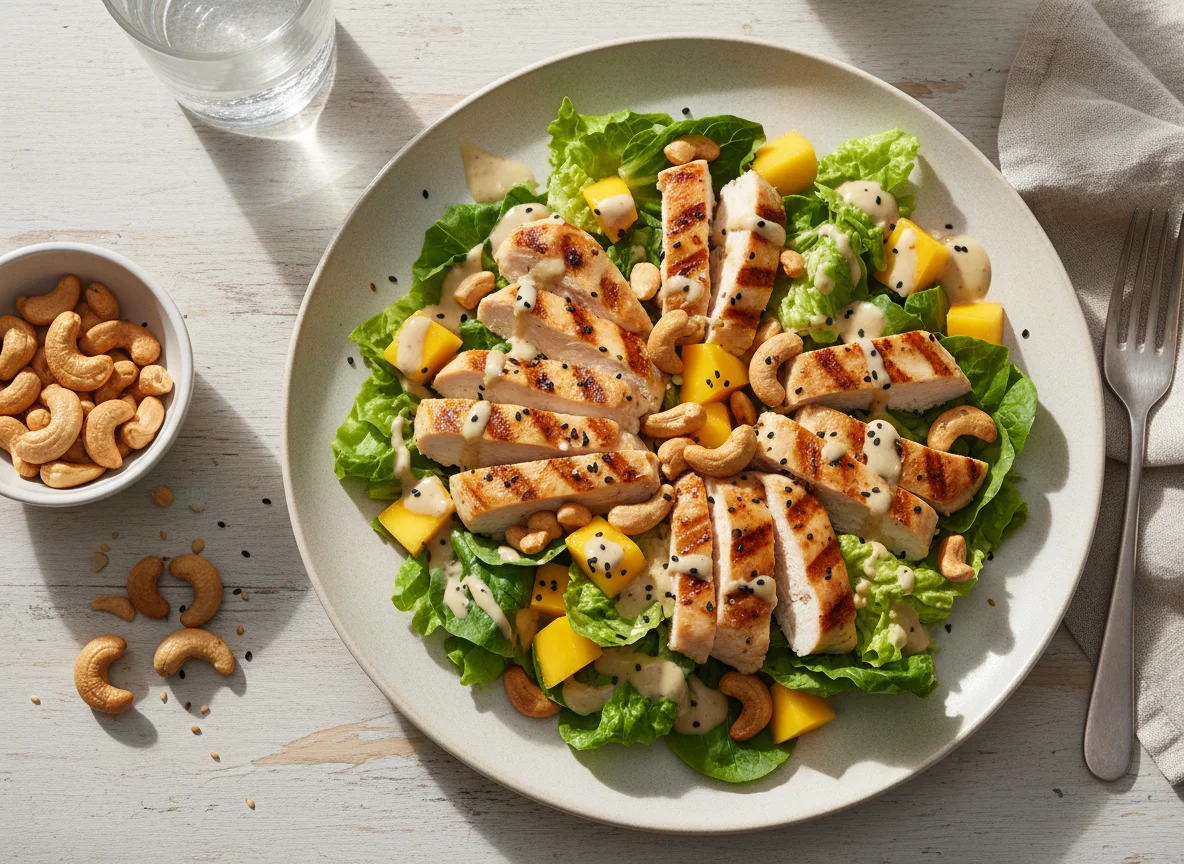 Salada de Frango com Manga e Castanhas photo