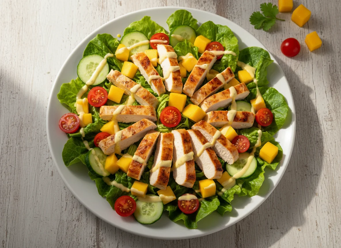 Salada de Frango com Manga e Legumes photo