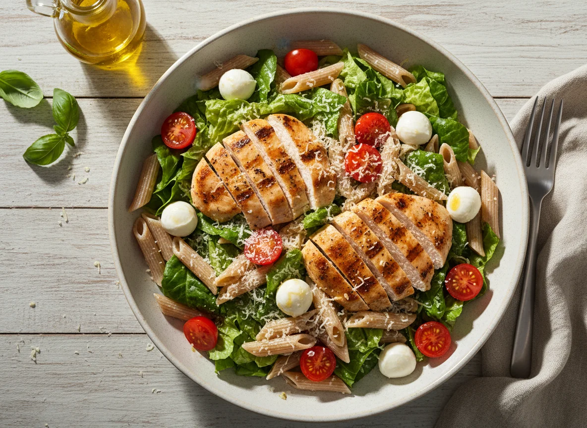 Salada de Frango com Massa e Queijo photo