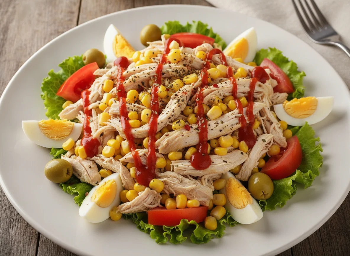 Salada de Frango com Milho e Tomate photo