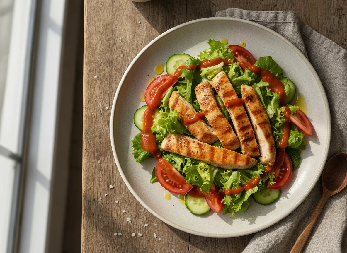 Salada de Frango com Molho de Pimentão photo