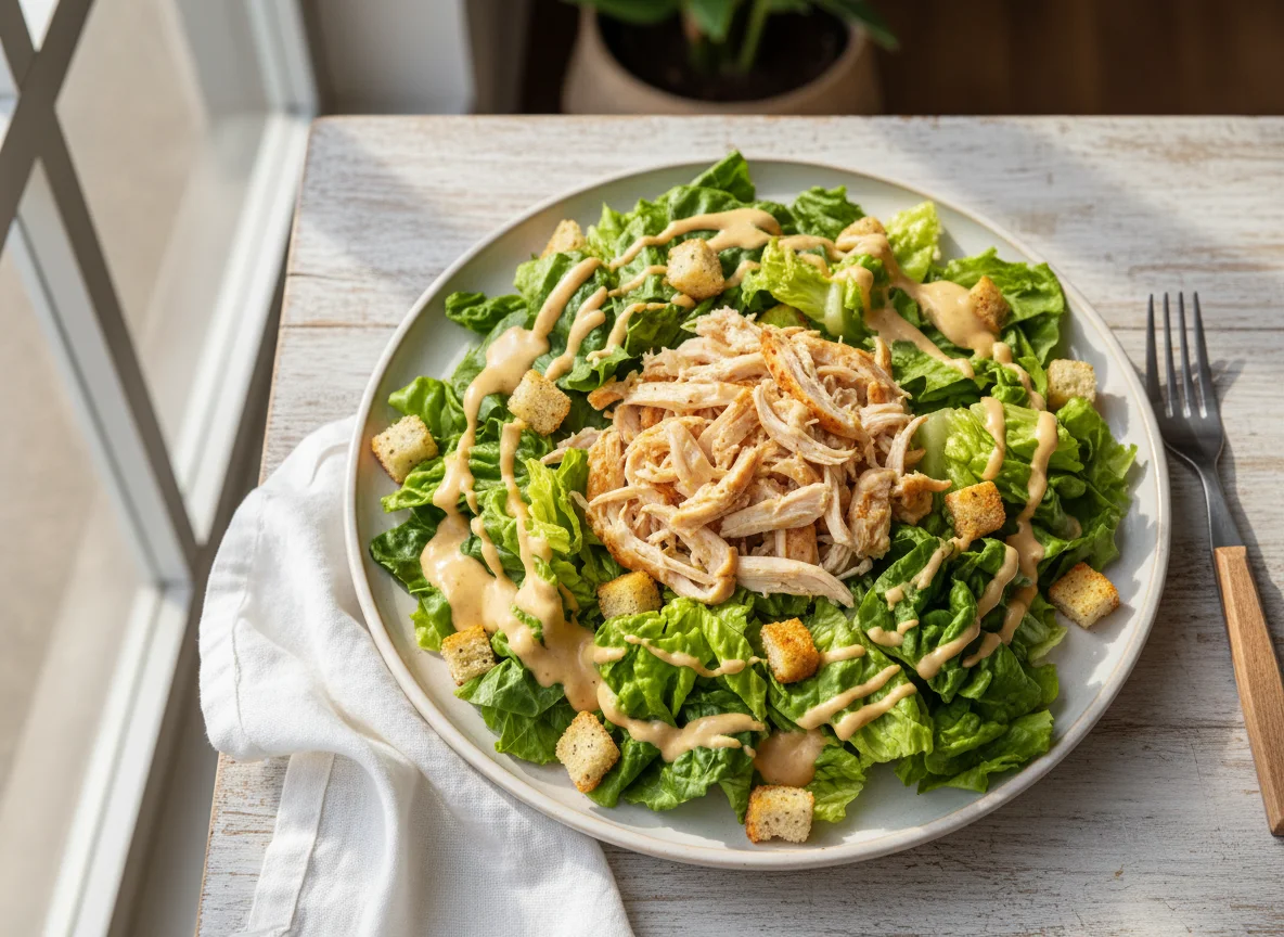 Salada de Frango com Molho e Croutons photo